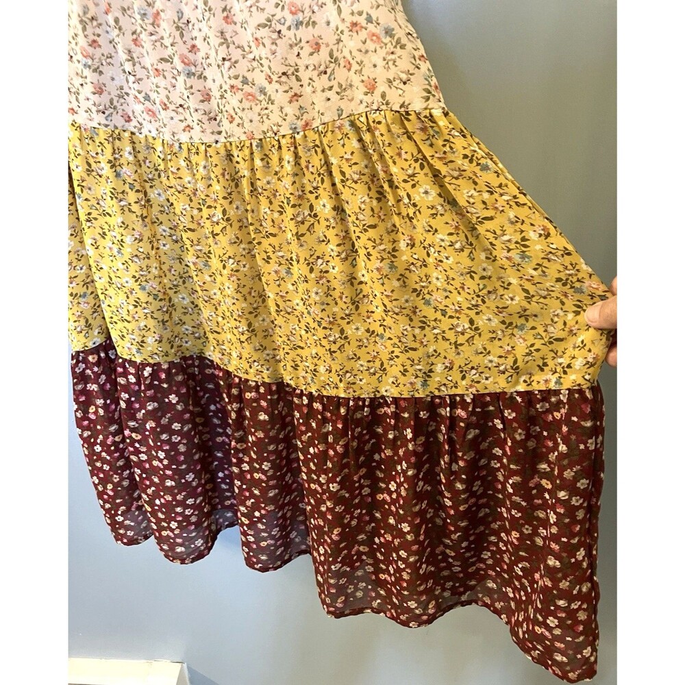 Staccato Josie Tiered Floral Print Multi Color Boho Dress Size Small - Picture 7 of 9